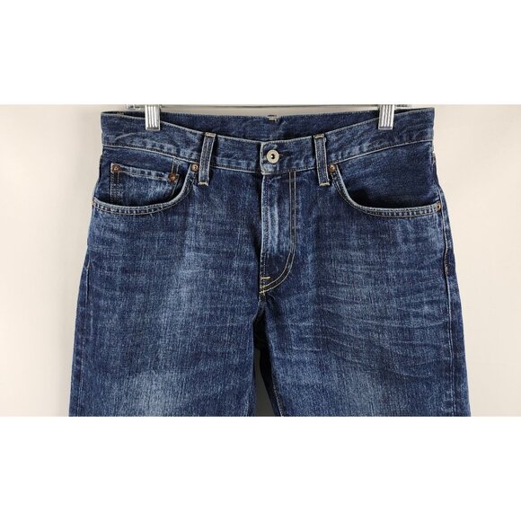 UNIQLO x Japanese JEANS Men 7 Blue Regular Fit Straight Streetwear Denim (32x30) - Picture 2 of 12